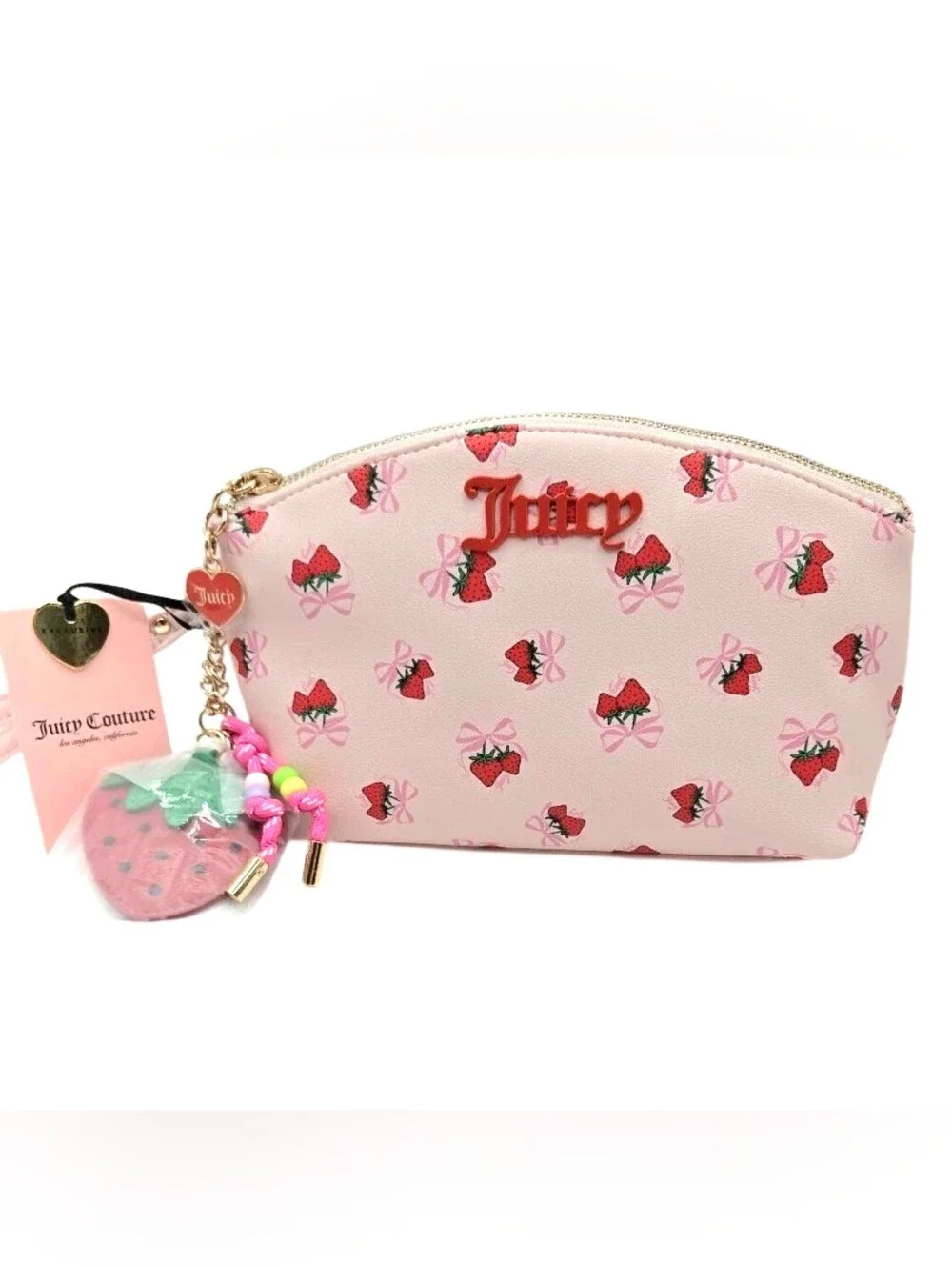 Juicy Couture Sweet Strawberry Triangle Gusset Pouch Wristlet